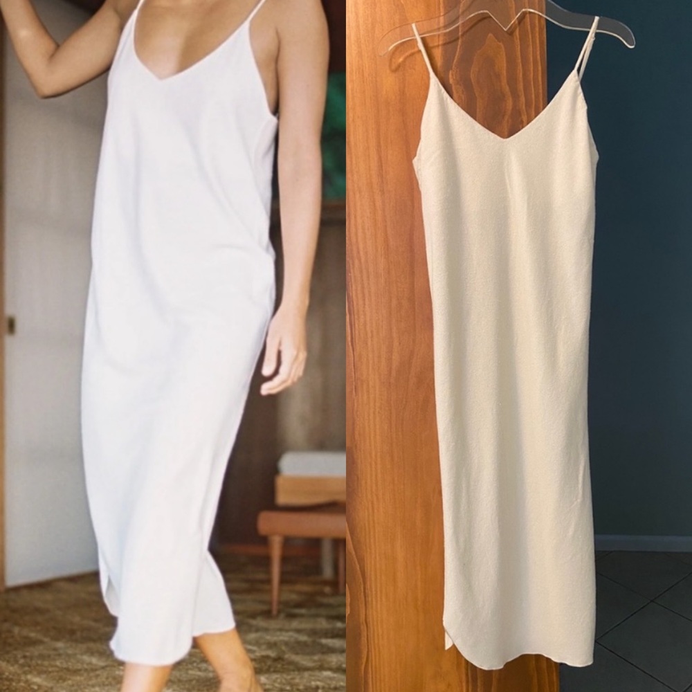 Ozma Bias Slip Dress Silk Noil